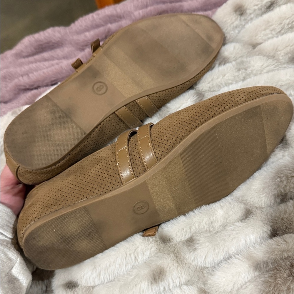 Universal Thread Henrietta Tan Double-Strap Perforated Ballet Flat - Picture 4 of 7